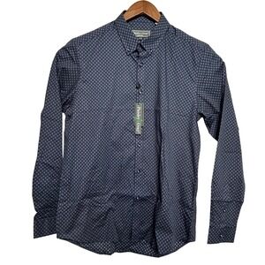 Paisley & Gray Mens Dress Shirt Button Up Slim Fit Long Sleeve Blue Polka Dot L‎